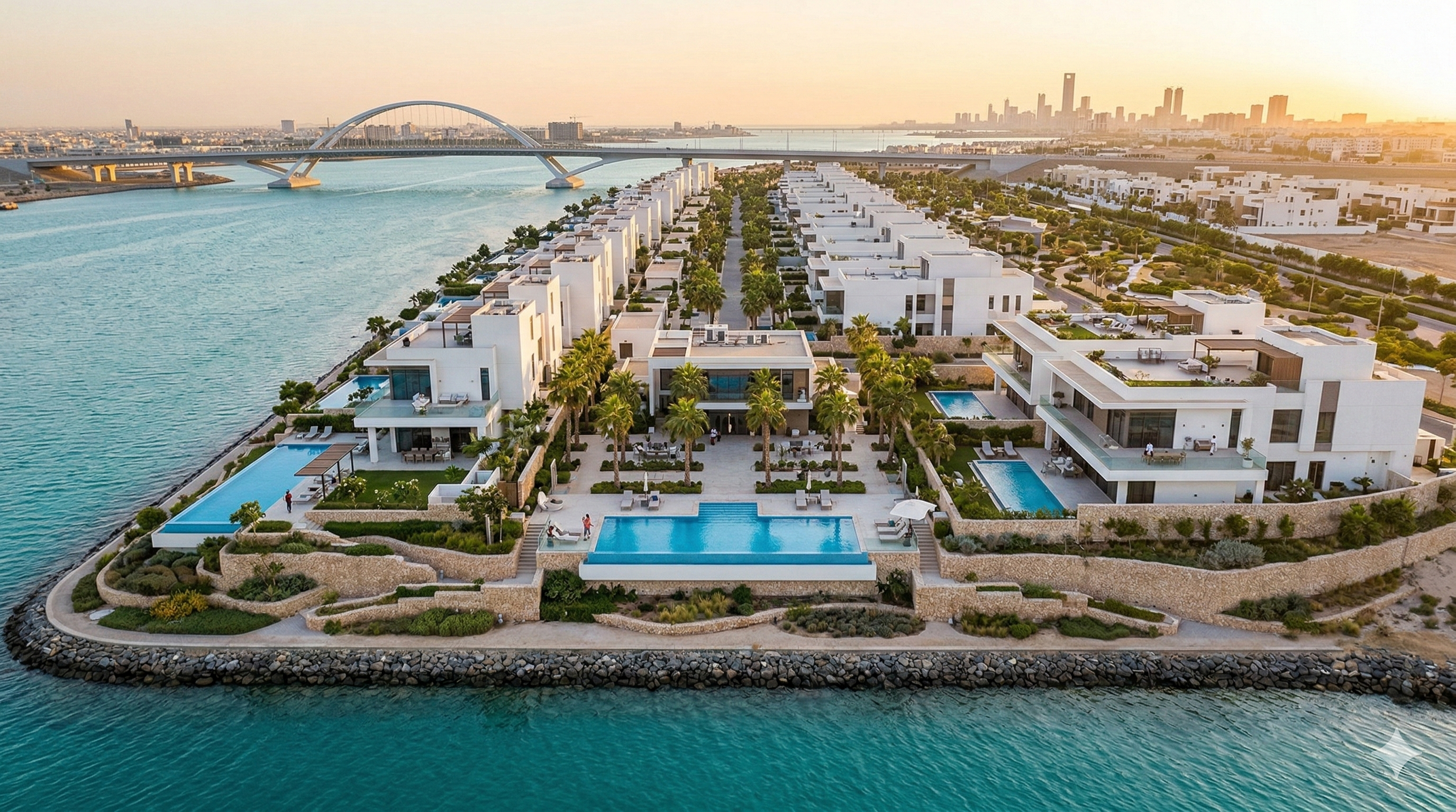 Obhur Waterfront Villas - luxury villa with lush garden landscaping